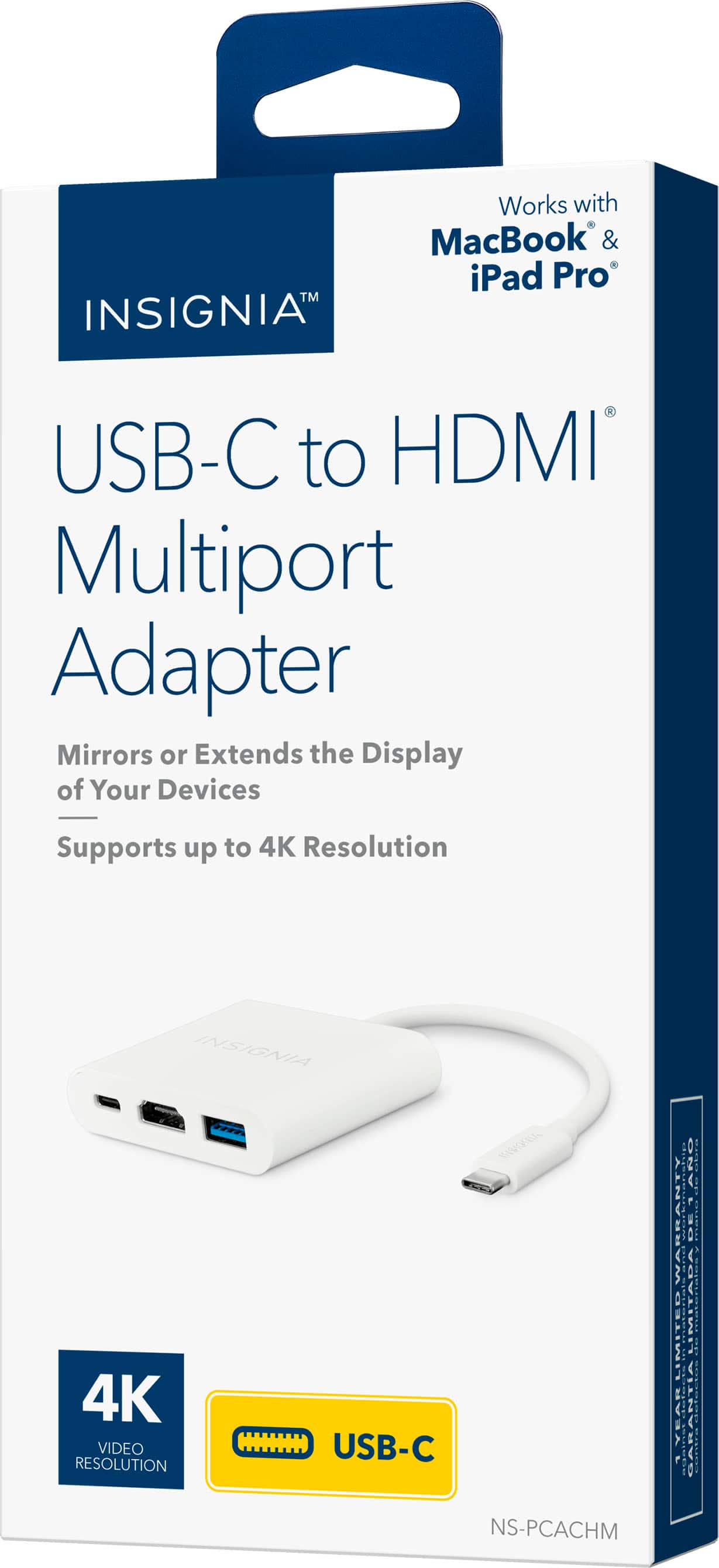 Alt View 15. Insignia™ - USB-C to HDMI Multiport Adapter - White.