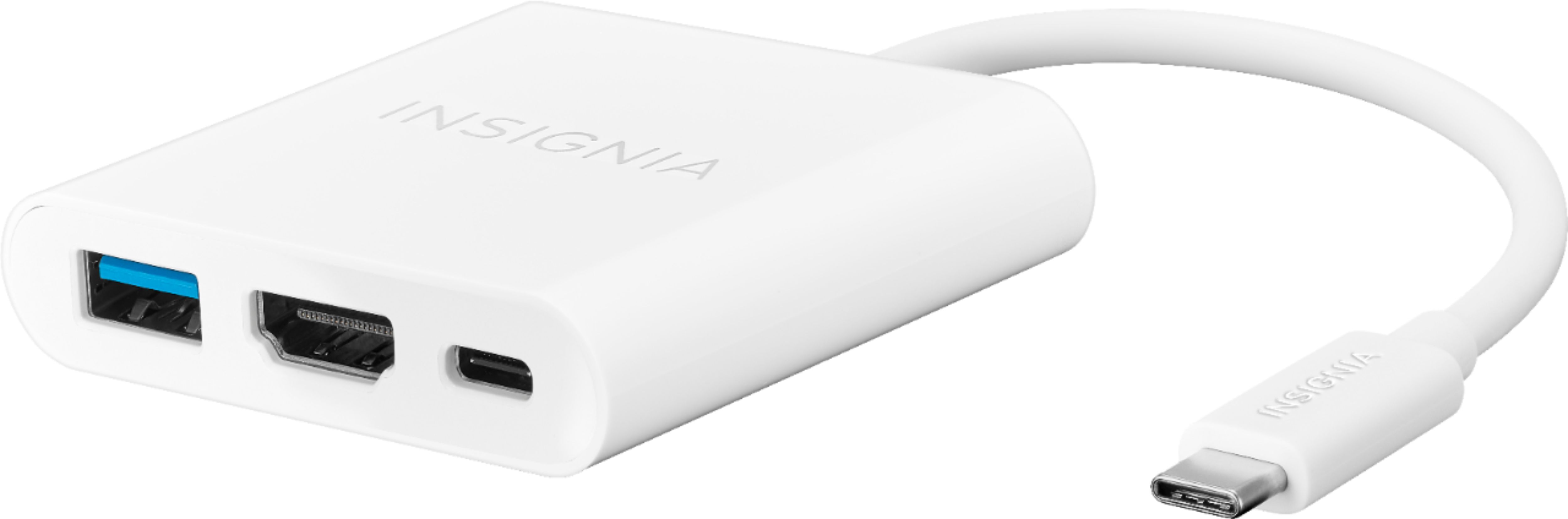 Left View: Insignia™ - USB-C to HDMI Multiport Adapter - White
