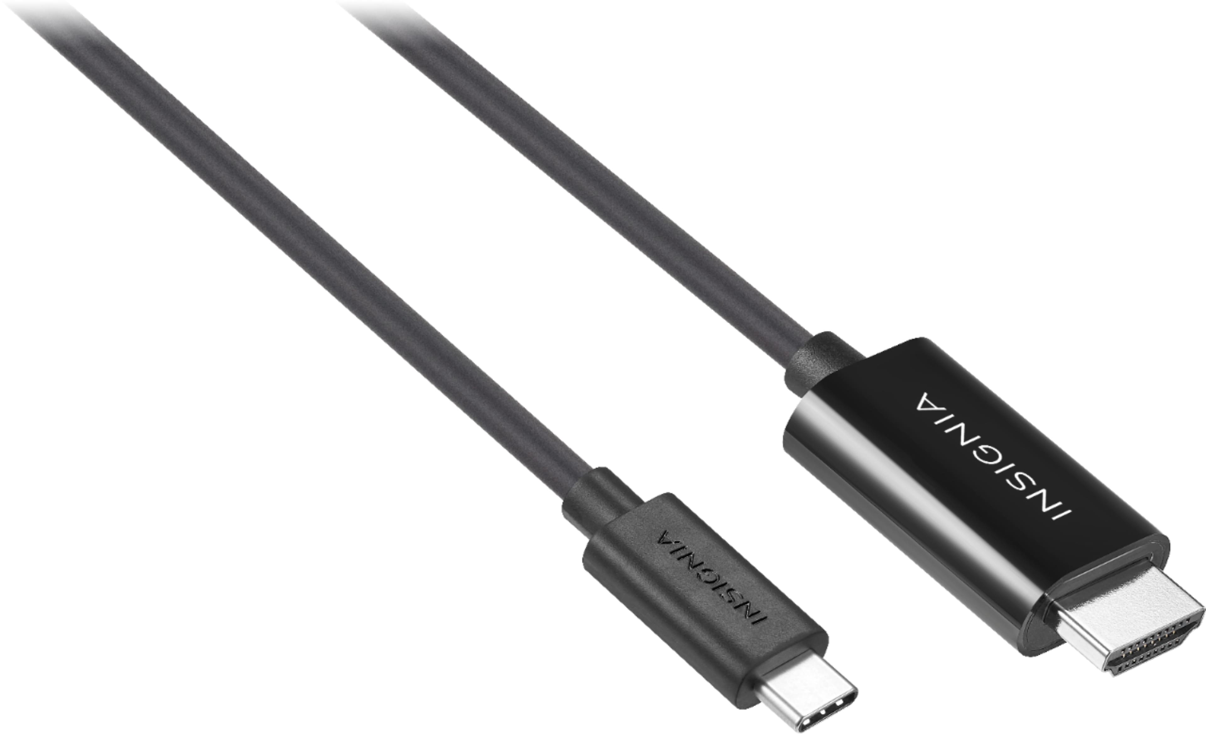 Angle View: Insignia™ - 6’ USB-C to HDMI Cable - Black