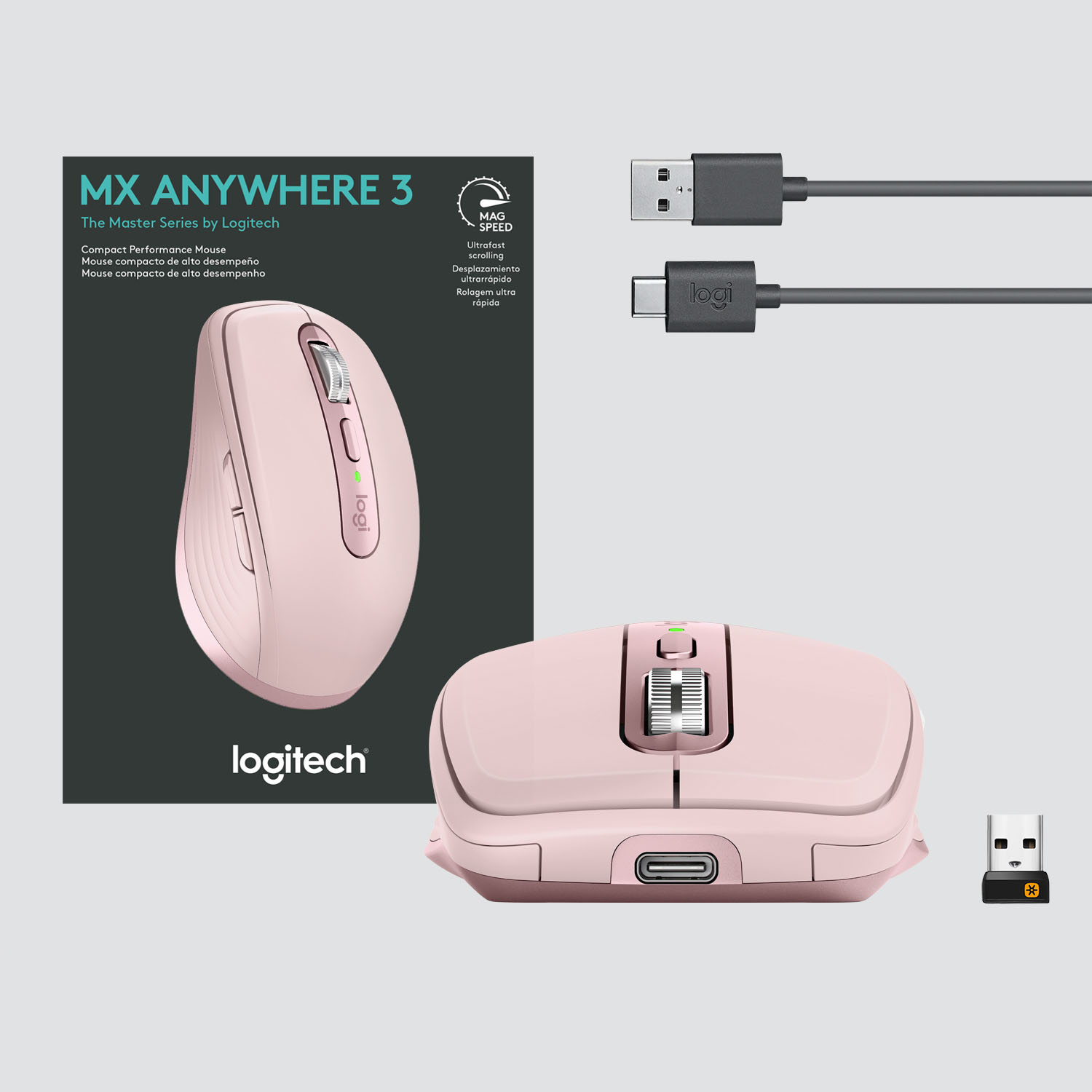 Logitech MX Anywhere 3 Wireless Bluetooth Fast Scrolling Mouse 