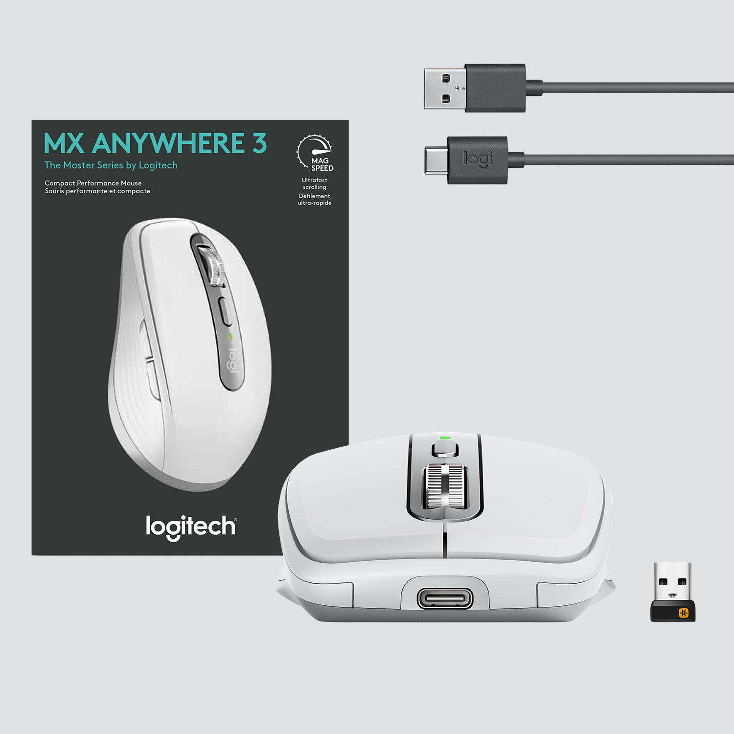 Best Buy: Logitech MX Anywhere 3 Wireless Bluetooth Fast Scrolling Mouse  with Customizable Buttons Pale Gray 910-005985