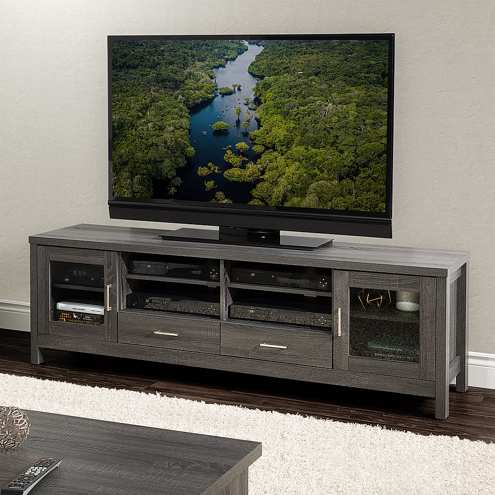 Angle View: CorLiving - Hollywood TV Cabinet, for TVs up to 85" - Dark Gray