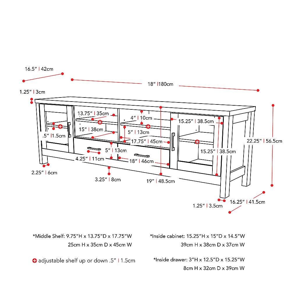 Alt View 11. CorLiving - Hollywood TV Cabinet, for TVs up to 85" - Dark Gray.