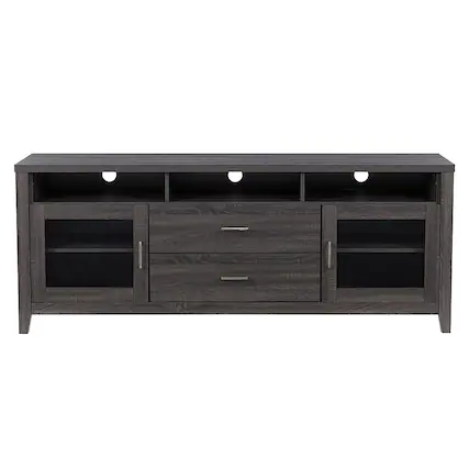 Front. CorLiving - Hollywood TV Cabinet with Drawers, for TVs up to 85" - Dark Gray.