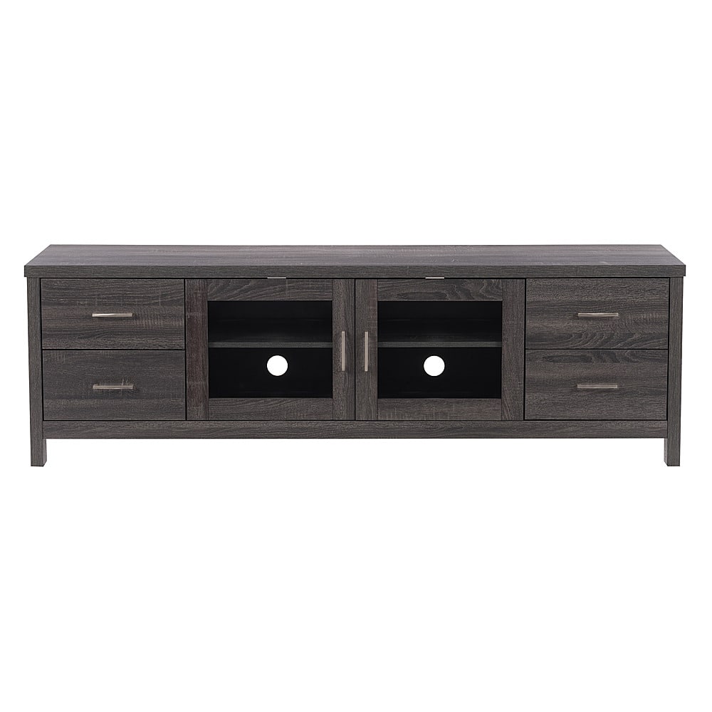 Front. CorLiving - Hollywood TV Cabinet with Doors, for TVs up to 85" - Dark Gray.