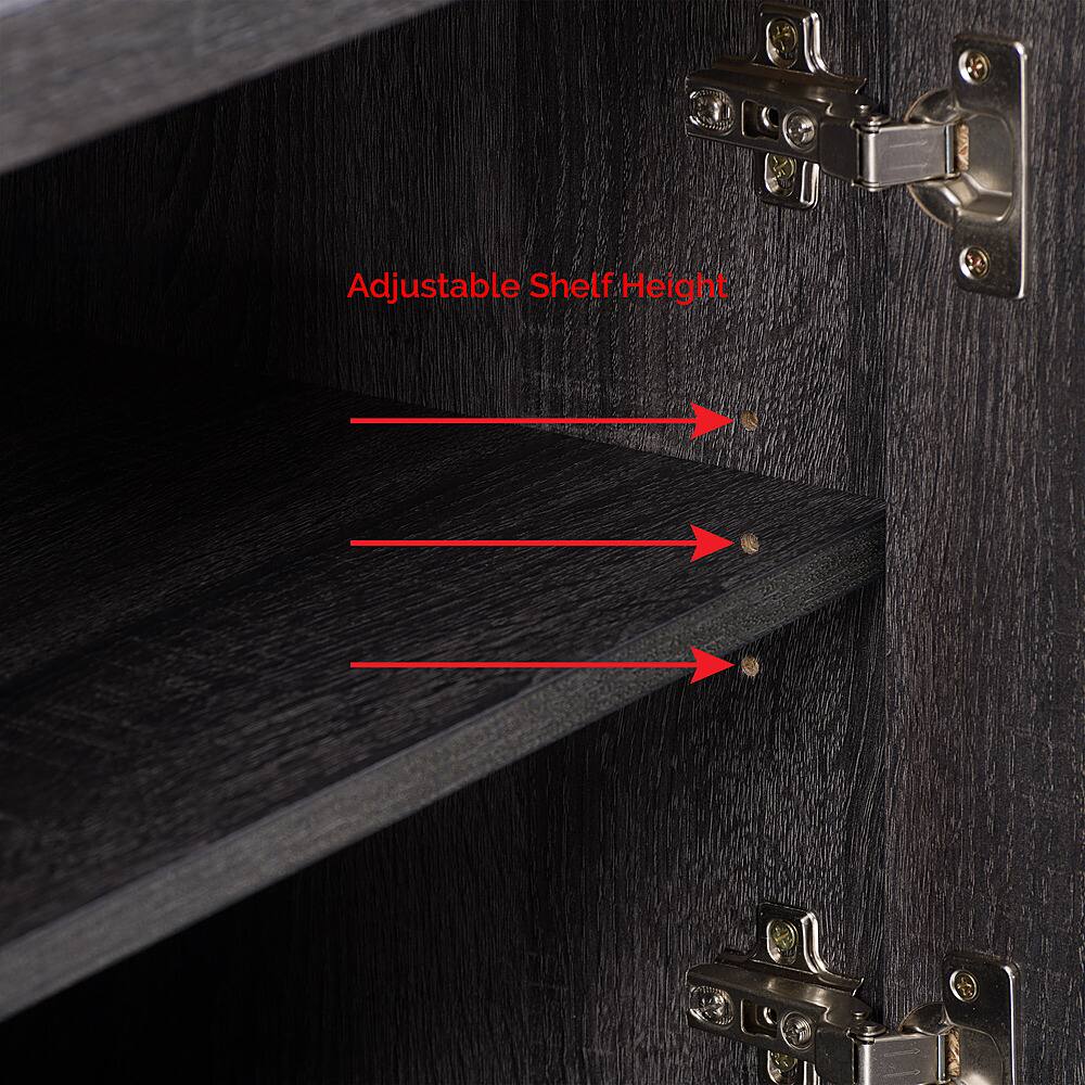 Alt View 32. CorLiving - Hollywood TV Cabinet with Doors, for TVs up to 85" - Dark Gray.