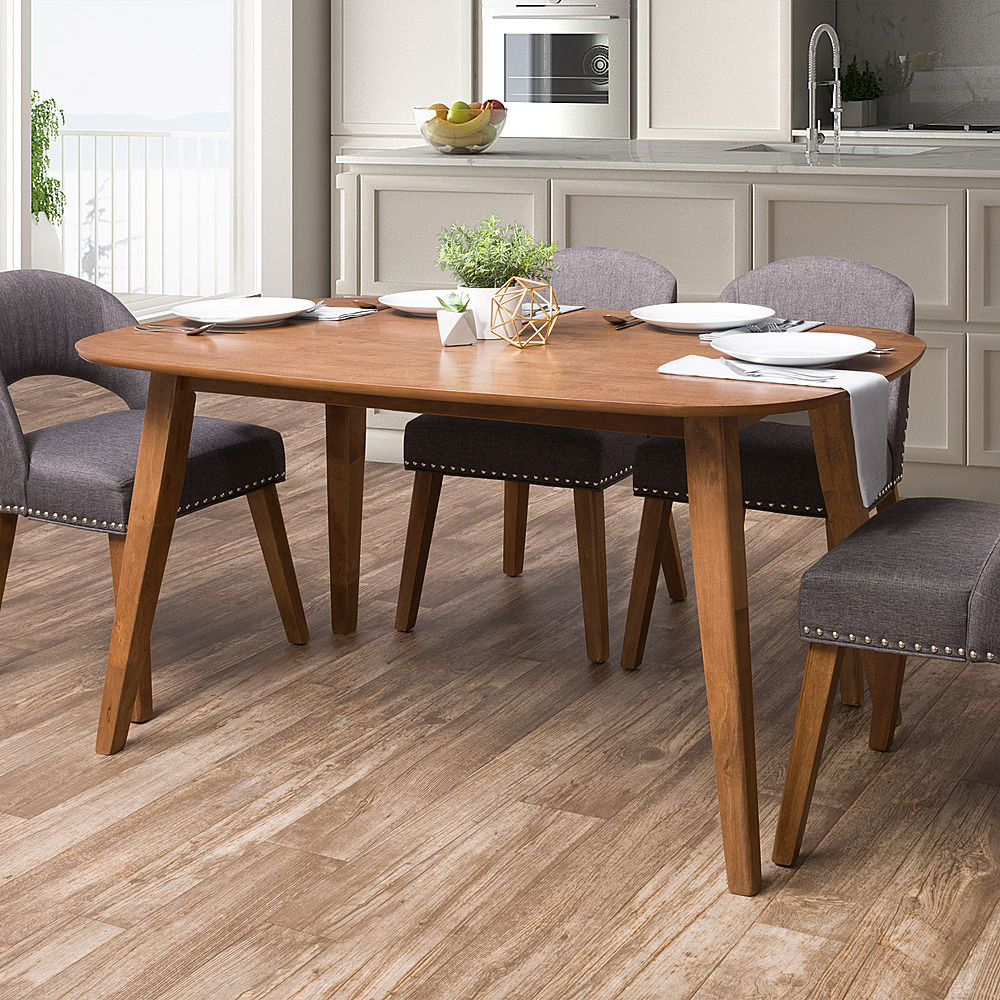 Angle View: CorLiving - Tiffany Stained Wood Dining Table - Hazelnut