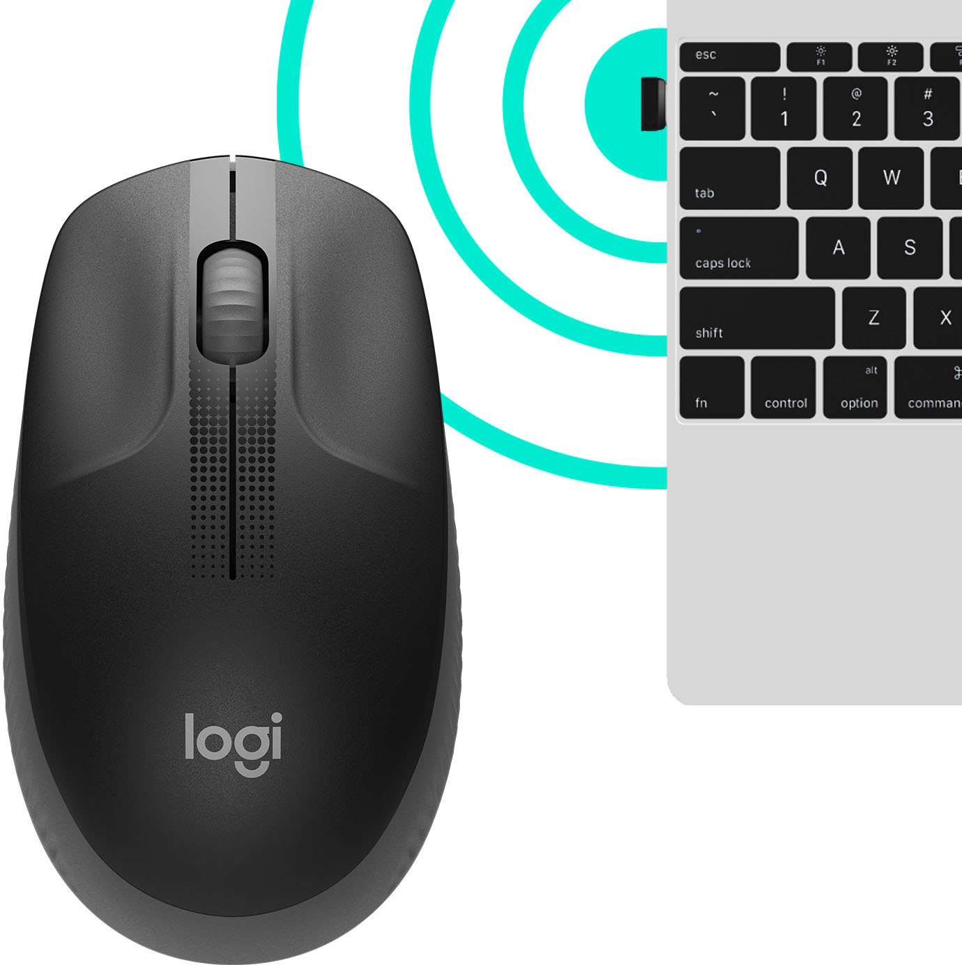 Logitech Wireless Mouse M190, Full Size Ambidextrous Curve Design
