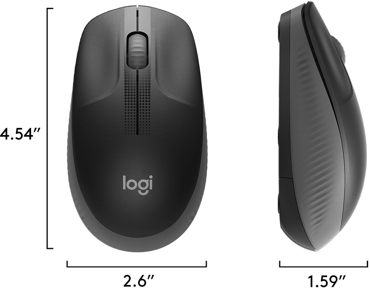 Logitech M190 Wireless Optical Ambidextrous Mouse Charcoal 910