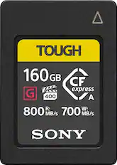 Front. Sony - CEAG160T 160GB CFexpress Type A Memory Card - Black.