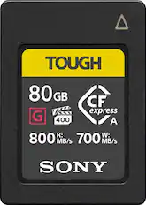 Front. Sony - CEAG80T 80GB CFexpress Type A Memory Card - Black.
