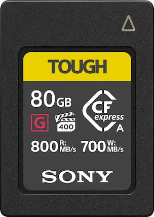 Front. Sony - CEAG80T 80GB CFexpress Type A Memory Card - Black.