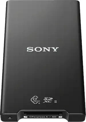Front. Sony - CFexpress Type A SD Card Reader - Black.
