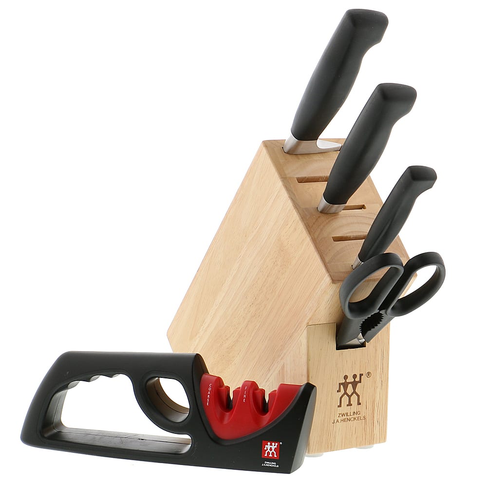 Angle View: ZWILLING - Henckels Four Star 6-pc Studio Knife Block Set - Brown