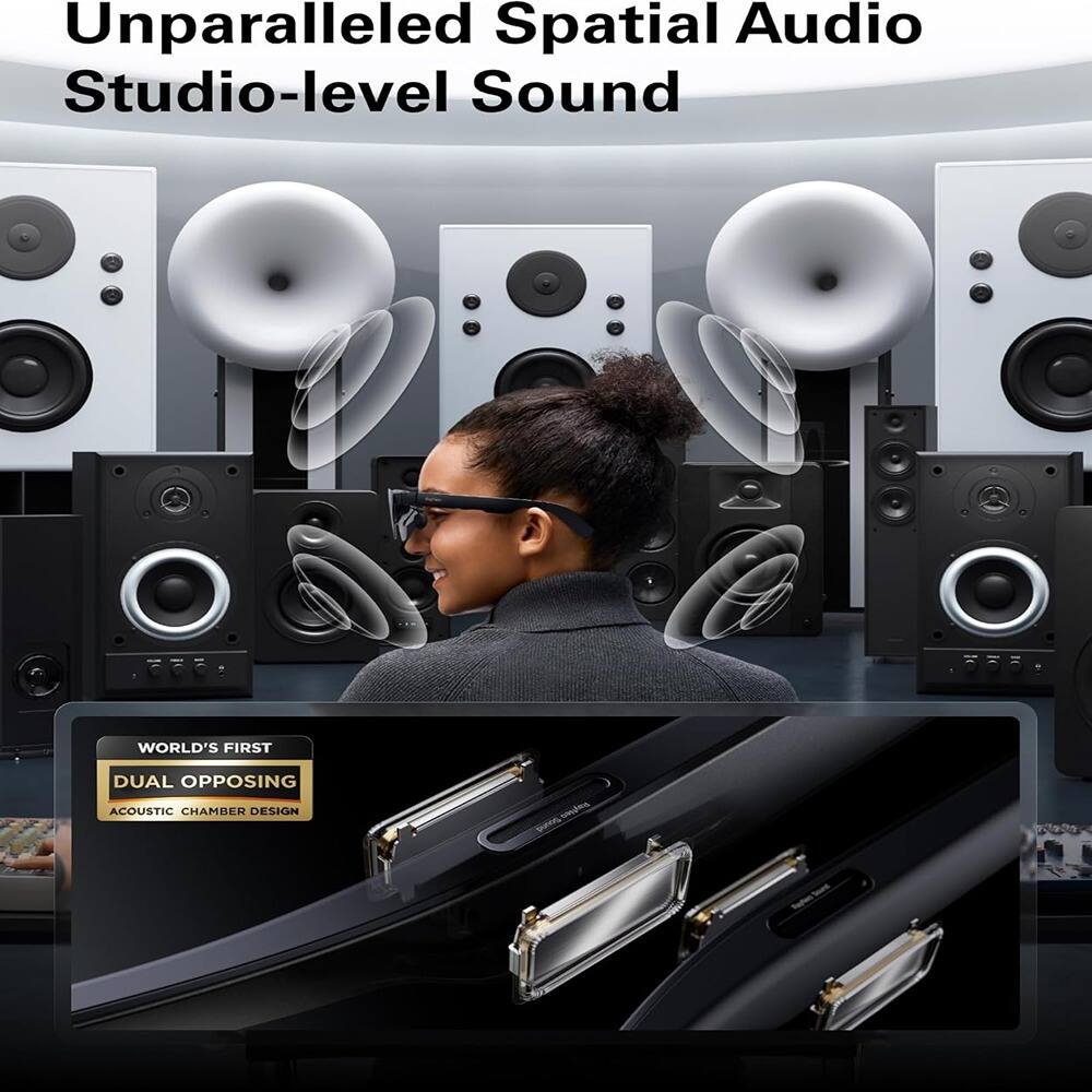 Unparalleled Spatial Audio  
Studio-level Sound  

WORLD'S FIRST  
DUAL OPPOSING  
ACOUSTIC CHAMBER DESIGN