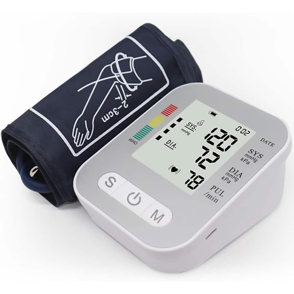 RTMB - Upper Arm Blood Pressure Monitor, Large Adjustable Cuff, Digital Screen - White