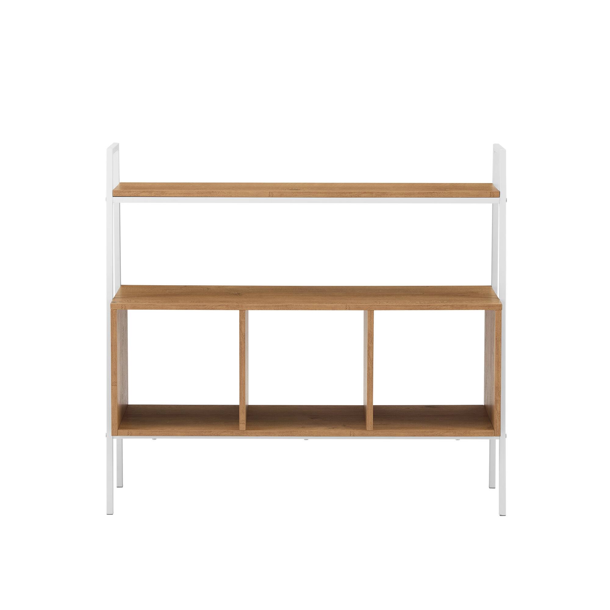 Angle. Walker Edison - 36" Modern 3-Cube Storage Shelf - White.