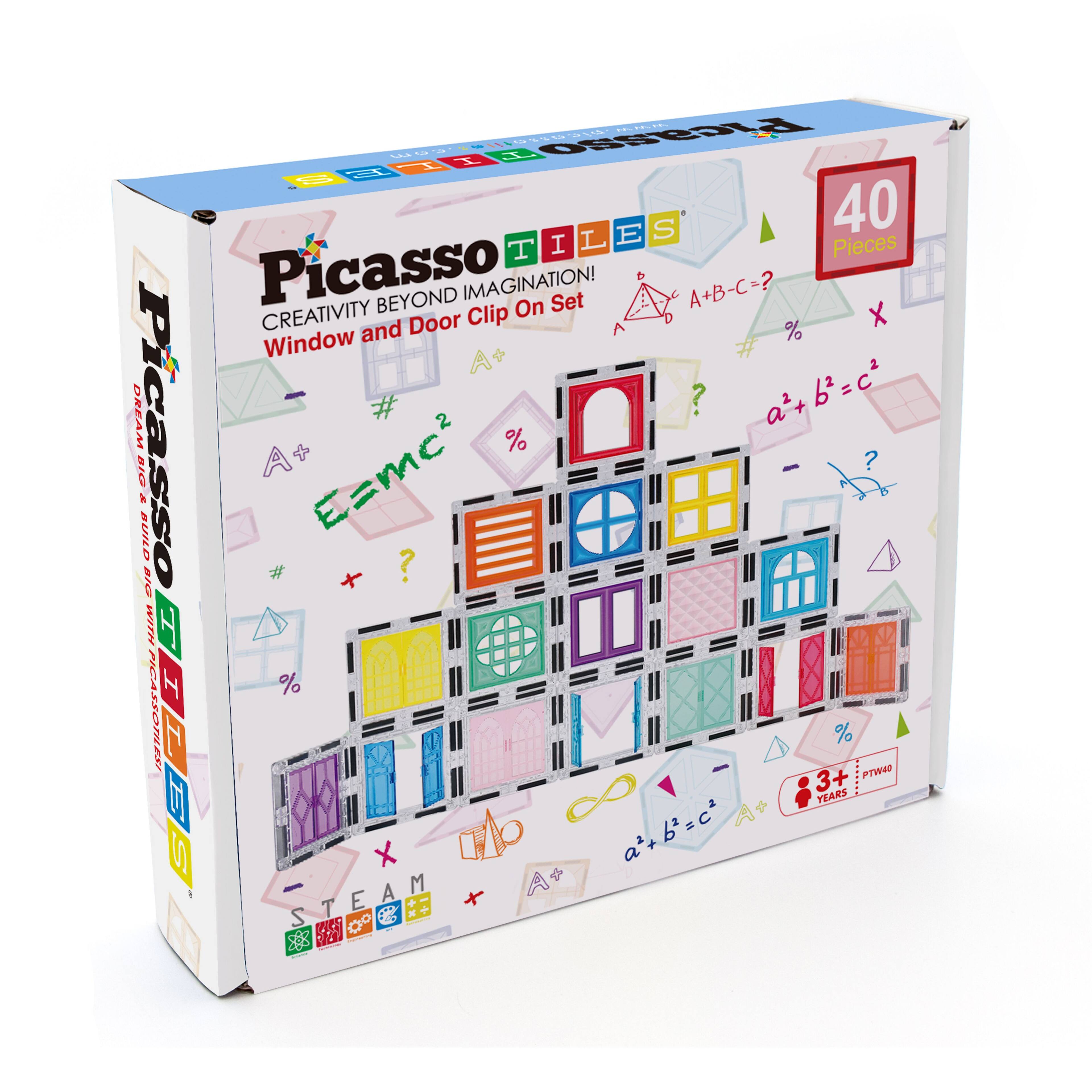 Picasso Tiles  
Creativity Beyond Imagination!  
Window and Door Clip On Set  

40 Pieces  

A+B-C=?  
a² + b² = c²  
E=mc²  

STEAM  

3+ Years  

A+  
%  
?  
#  
X  
a+b=c²  
a² + b² = c²  
A+B-C=?  
a² + b² = c²  
a+b=c²  
a² + b² = c²  
a+b=c²  
a² + b² = c²  
a+b=c²  
a² + b² = c²  
a+b=c²  
a² + b² = c²  
a+b=c²  
a² + b² = c²  
a+b=c²  
a² + b² = c²  
a+b=c²  
a² + b² = c²  
a+b=c²  
a² + b² = c²  
a+b=c²  
a² + b² = c²  
a+b=c²  
a² + b² = c²  
a+b=c²  
a² + b² = c²  
a+b=c²  
a² + b² = c²  
a
