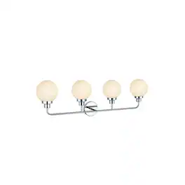 Living District - Hanson 37 inch Wall Sconce in Chrome - Chrome And Opal White