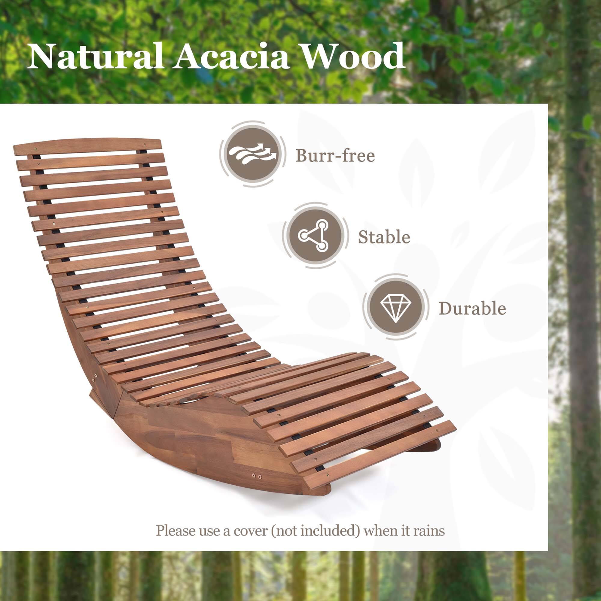 Natural Acacia Wood
Burr-free
Stable
Durable
Please use a cover (not included) when it rains