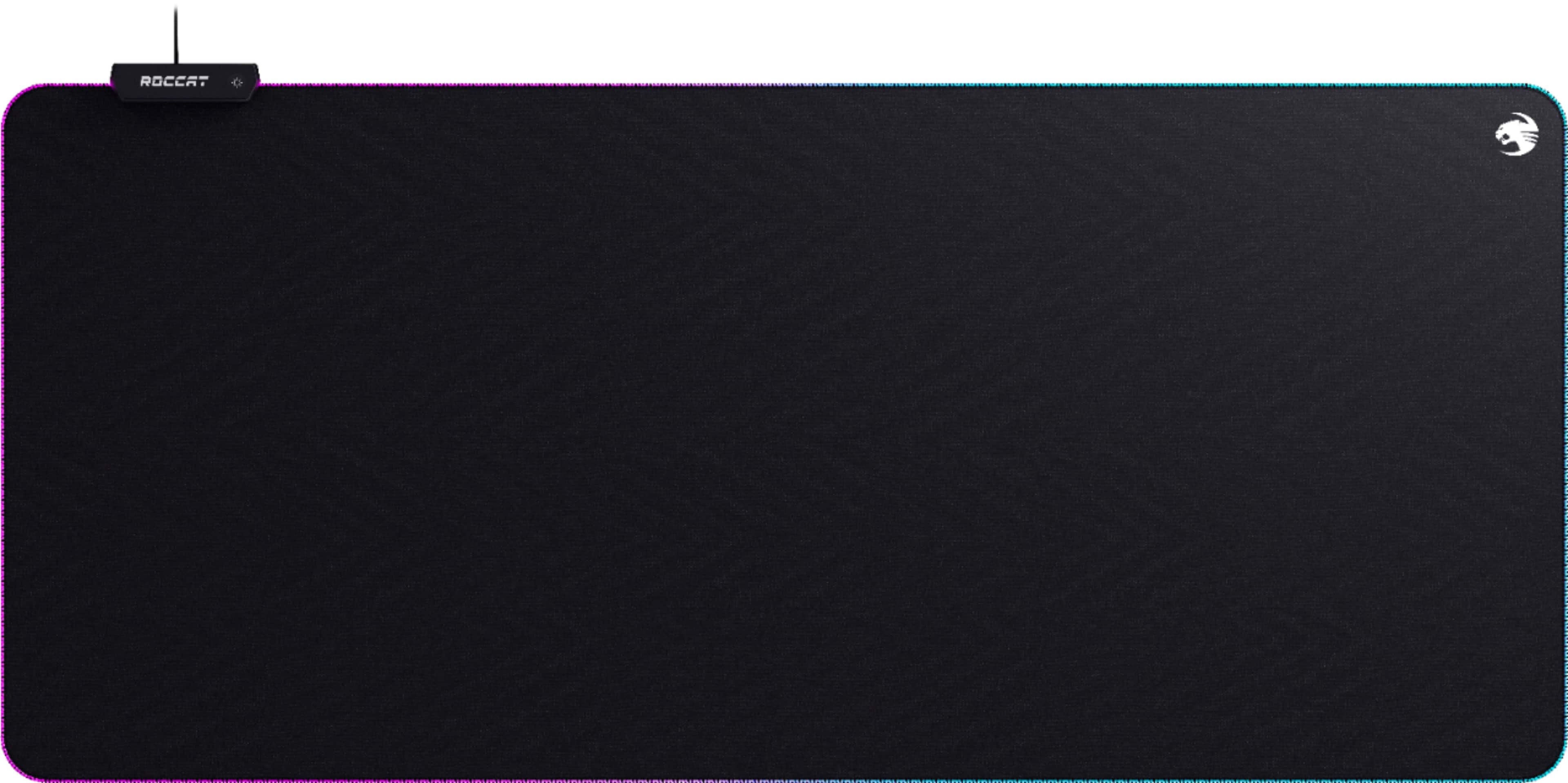 Front. ROCCAT - Sense AIMO XXL Ultra-wide PC Gaming Mousepad with RGB Lighting - Black.