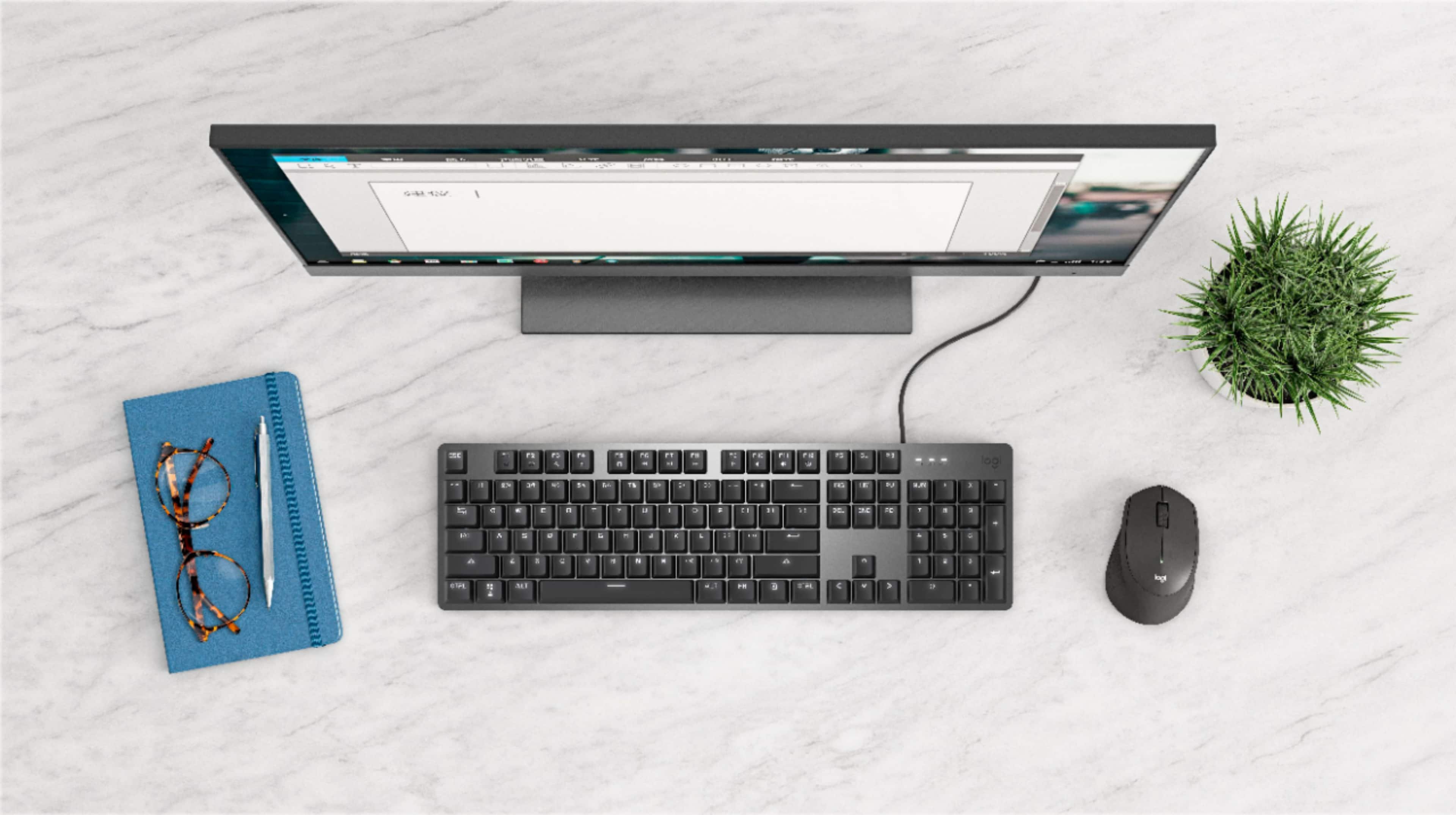Alt View 18. Logitech - K845 Full-size Wired Mechanical Tactile Keyboard - Graphite.