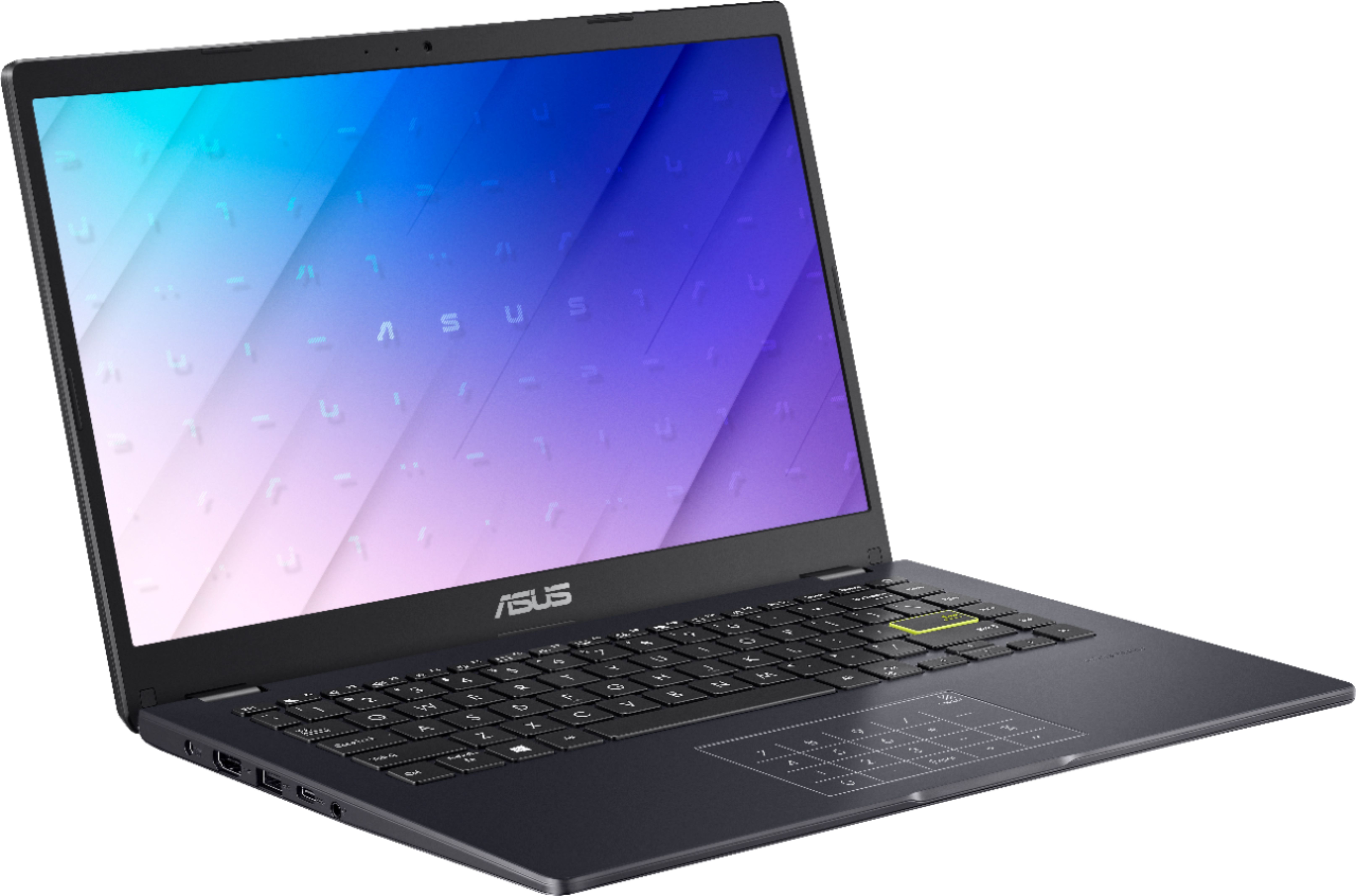 Angle View: ASUS - 14.0" Laptop - Intel Celeron N4020 - 4GB Memory - 128GB eMMC - Blue
