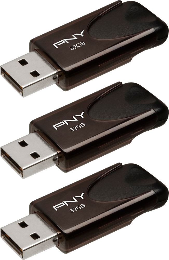 maling ineffektiv Ælte PNY 32GB Attaché 4 USB 2.0 Flash Drive 3-Pack Black P-FD32GX3ATT4-GE - Best  Buy