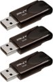 Front. PNY - 32GB Attaché 4 Type A USB 2.0 Flash Drive 3-Pack - Black.