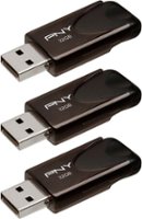 PNY - 32GB Attaché 4 Type A USB 2.0 Flash Drive 3-Pack - Black - Front_Zoom