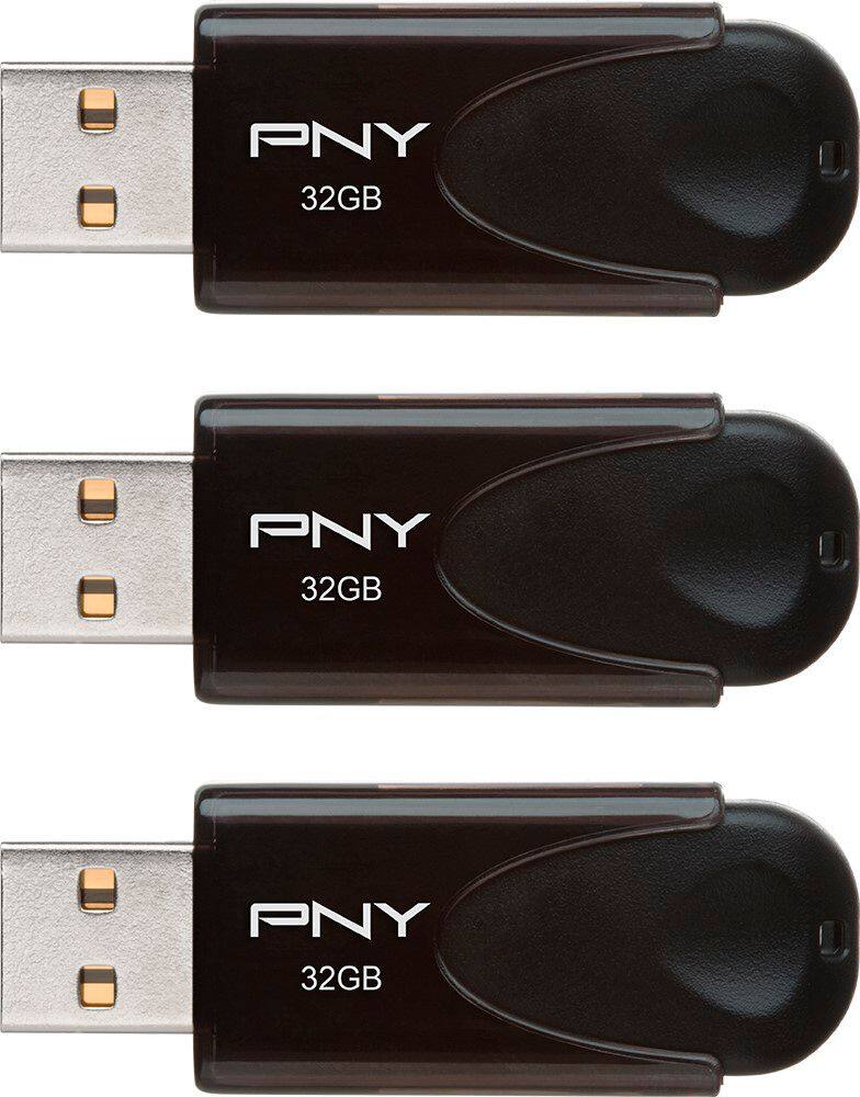 Alt View 12. PNY - 32GB Attaché 4 Type A USB 2.0 Flash Drive 3-Pack - Black.