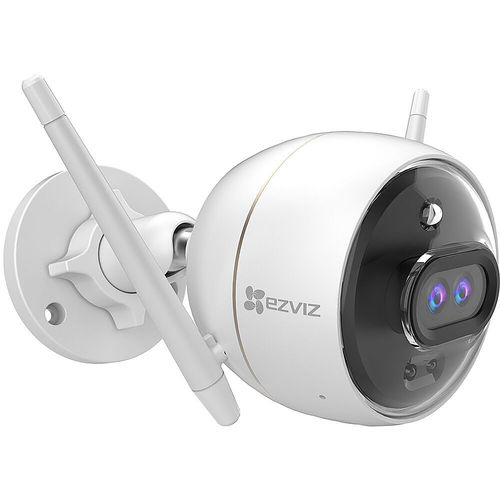 EZVIZ - C3X 1080p Outdoor Wi-Fi Bullet Camera with Color Night Vision & Built-In AI. - White