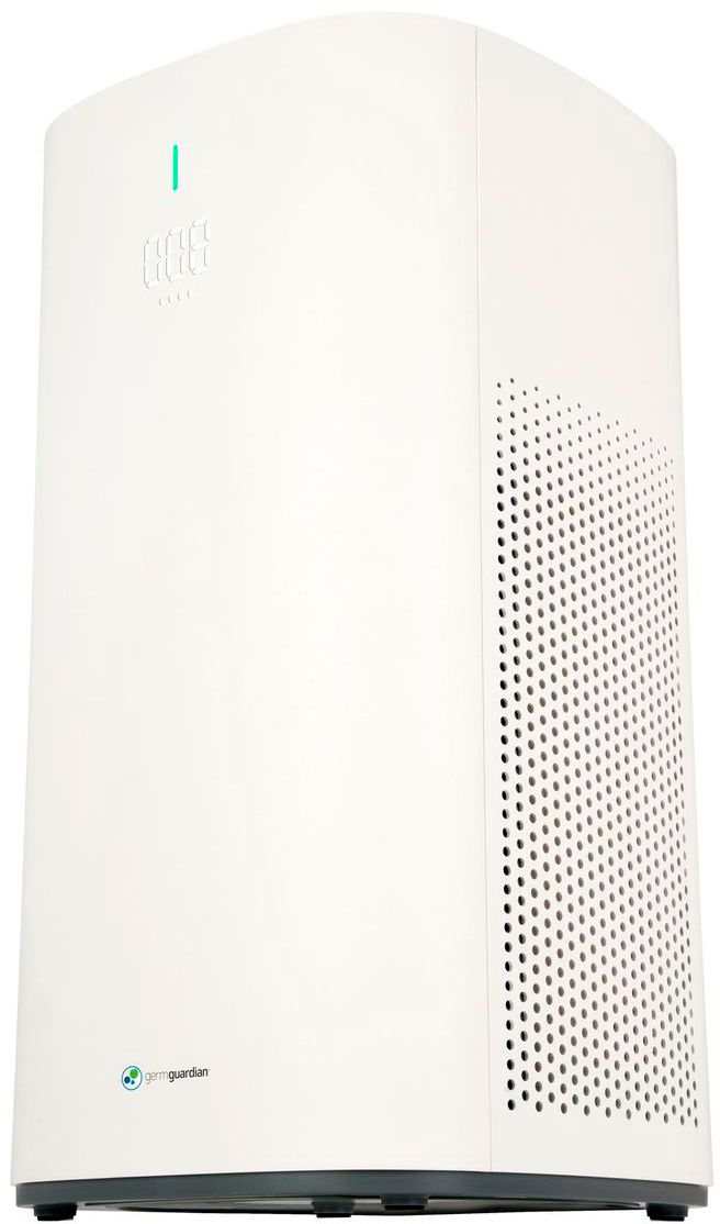 Left View: GermGuardian - AP5800W 19" Hi-Performance Air Purifier Tower Console with HEPA Filter & Air Quality Sensor - White