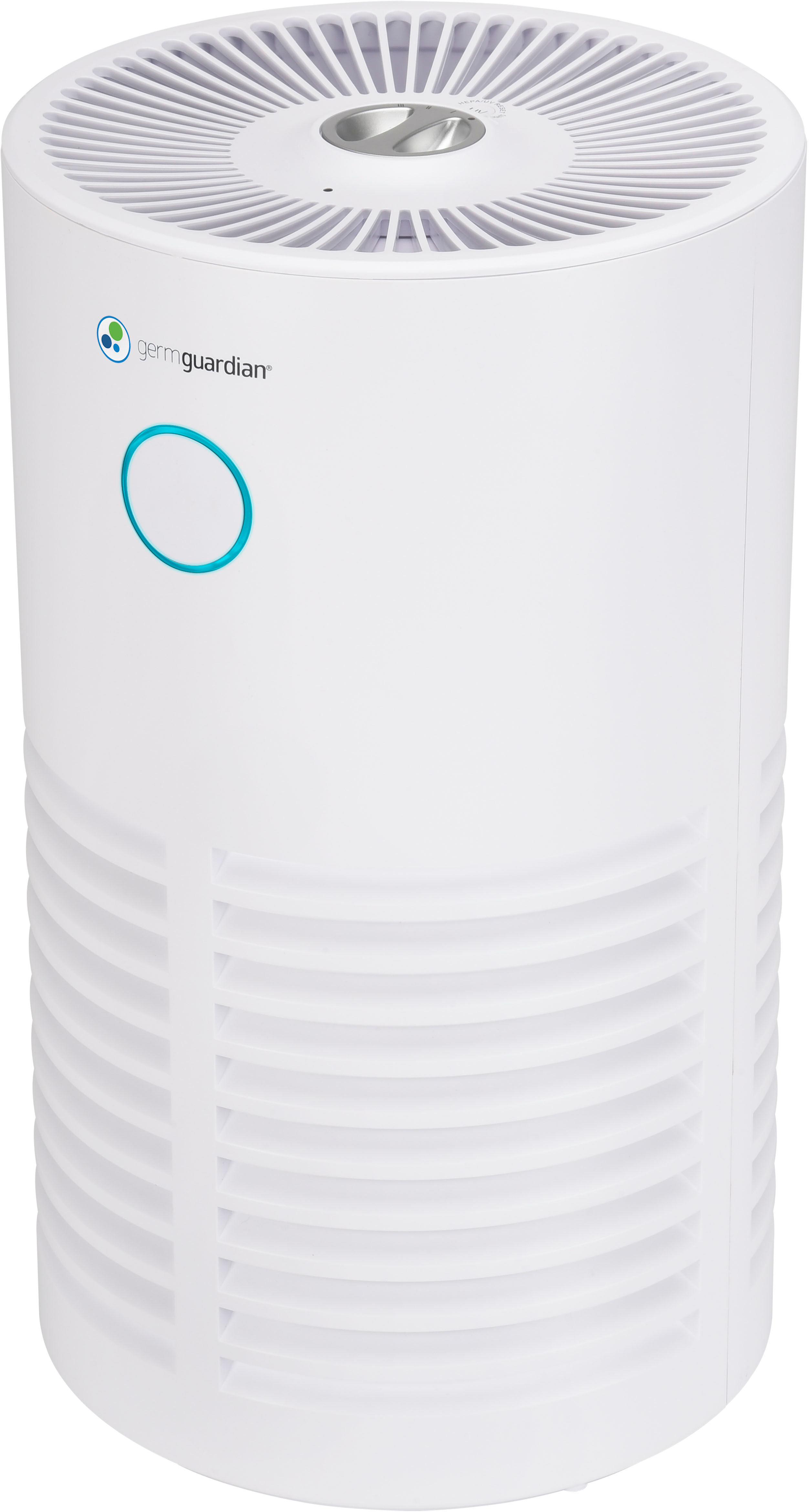 Left View: GermGuardian - AC4711W 15-inch 4-in-1 HEPA Filter Air Purifier for Homes, Medium Rooms, Allergies, Smoke, Dust, Dander - White