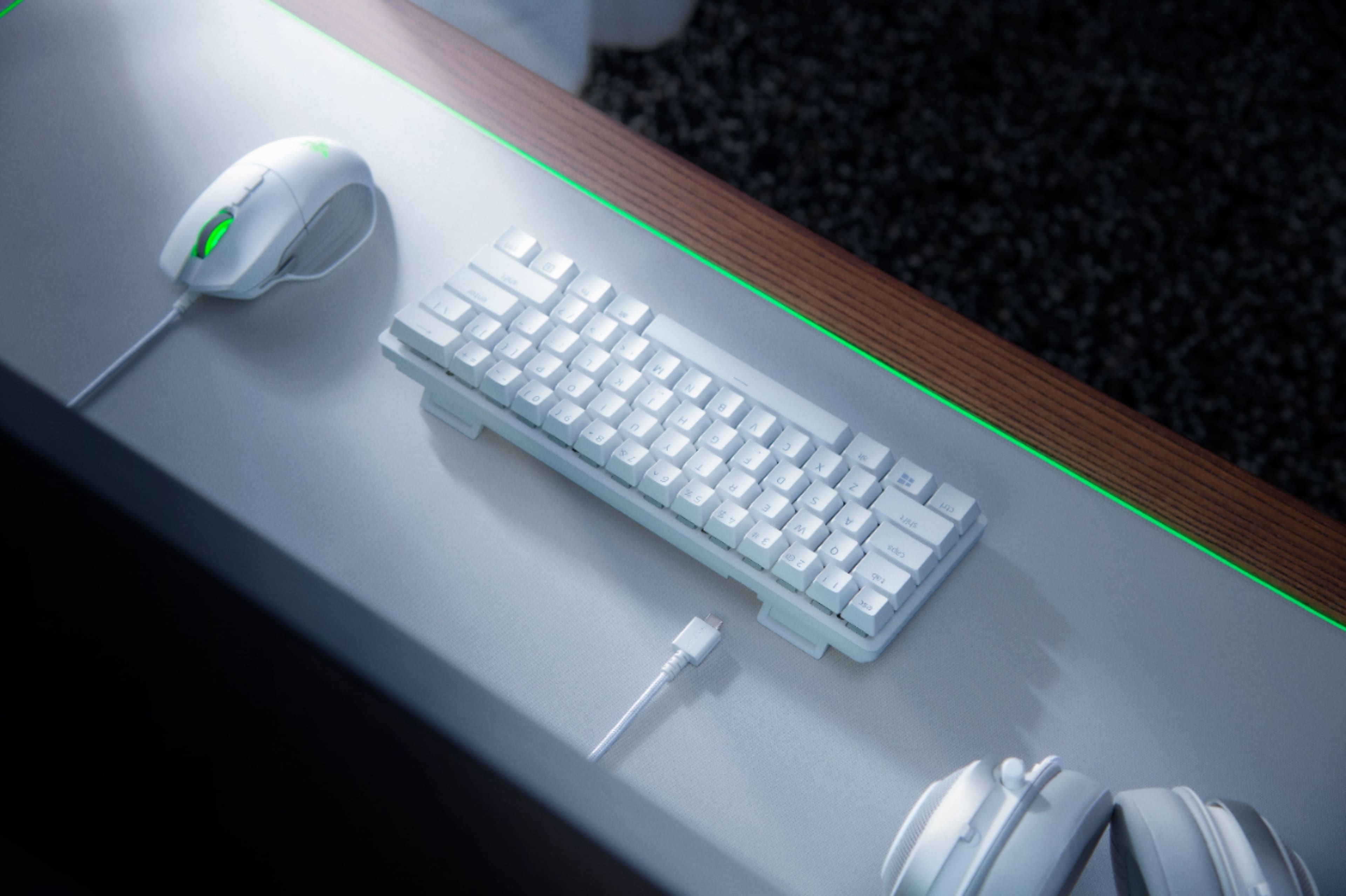 Alt View 16. Razer - Huntsman Mini 60% Wired Optical Linear Switch Gaming Keyboard with Chroma RGB Backlighting - Mercury.