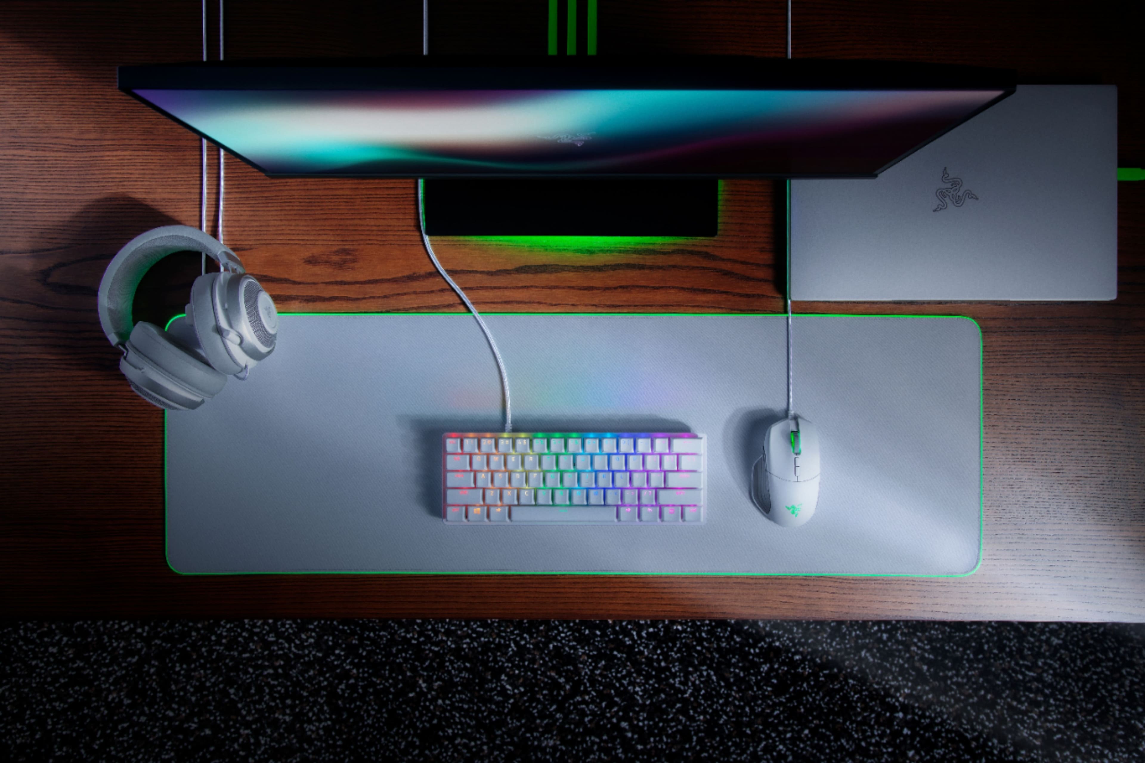 Alt View 17. Razer - Huntsman Mini 60% Wired Optical Linear Switch Gaming Keyboard with Chroma RGB Backlighting - Mercury.