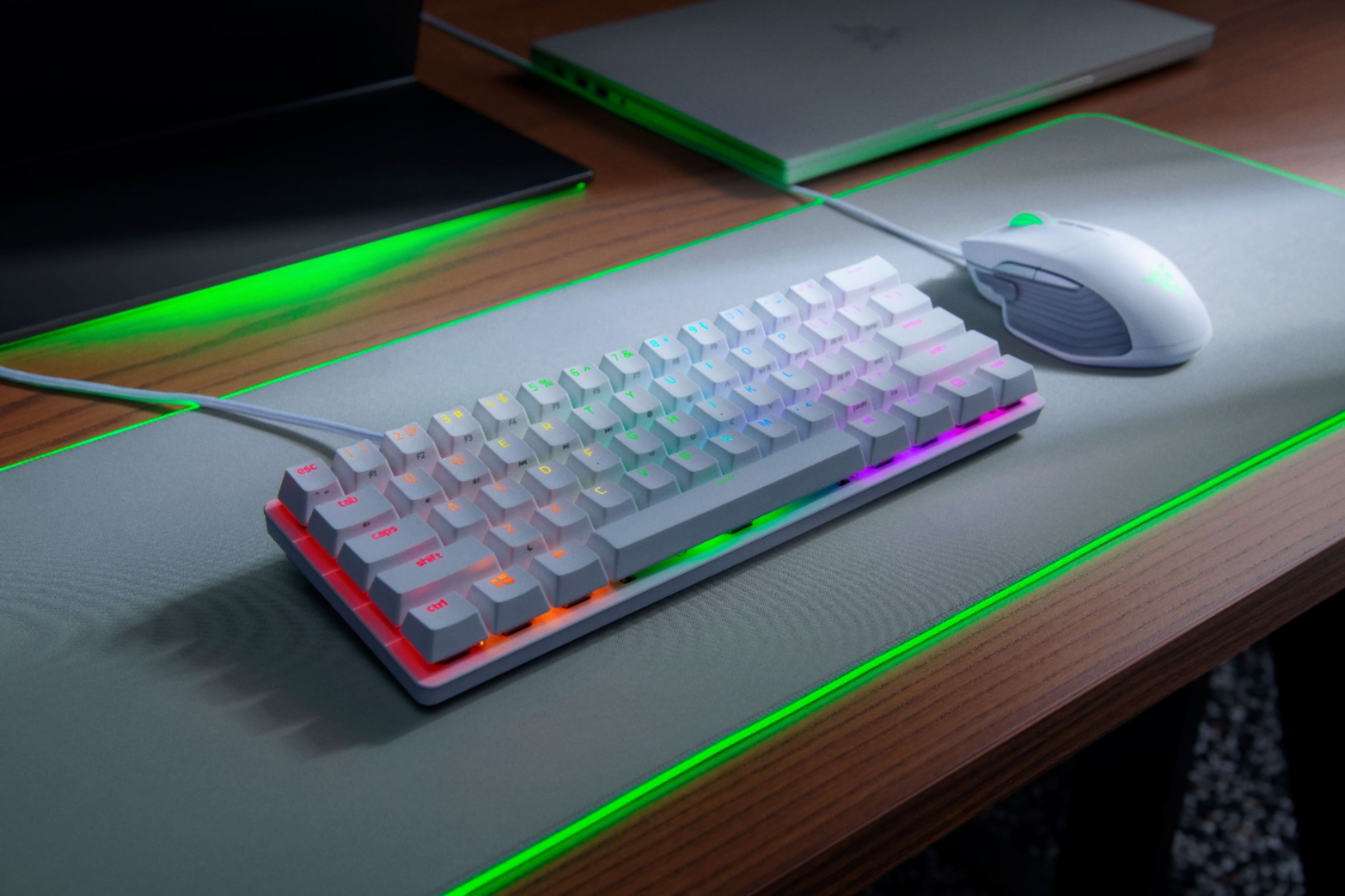 Alt View 15. Razer - Huntsman Mini 60% Wired Optical Clicky Switch Gaming Keyboard with Chroma RGB Backlighting - Mercury.