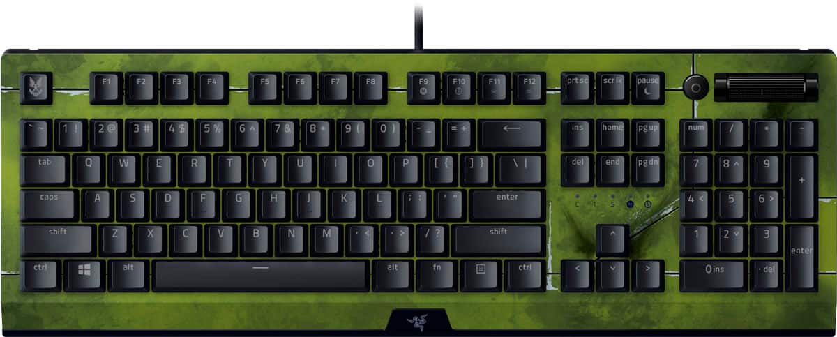 Alt View 11. Razer - Blackwidow V3 Full Size Wired Mechanical Green Clicky Tactile Switch Gaming Keyboard with Chroma RGB Backlighting - HALO Infinite Edition.