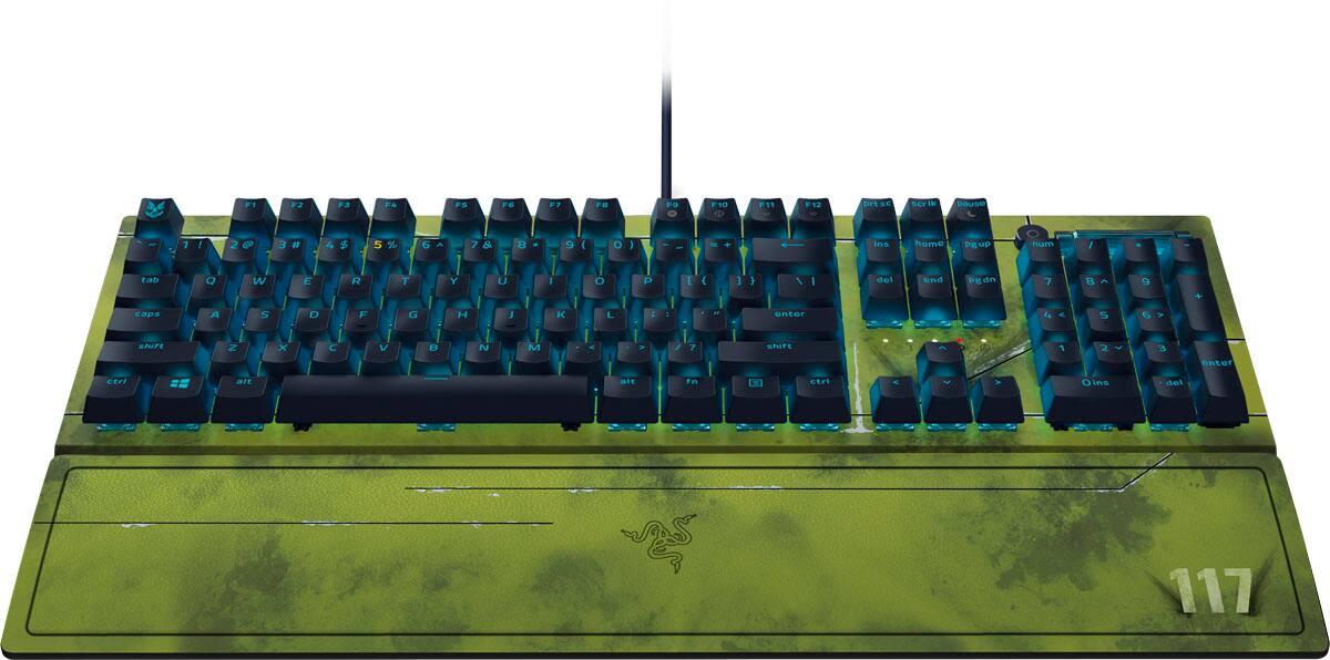 Alt View 16. Razer - Blackwidow V3 Full Size Wired Mechanical Green Clicky Tactile Switch Gaming Keyboard with Chroma RGB Backlighting - HALO Infinite Edition.