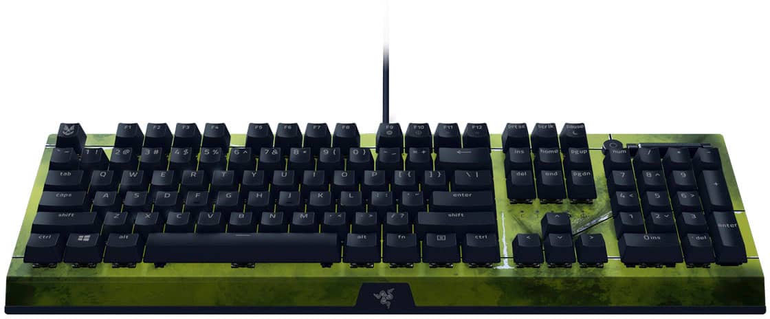Alt View 17. Razer - Blackwidow V3 Full Size Wired Mechanical Green Clicky Tactile Switch Gaming Keyboard with Chroma RGB Backlighting - HALO Infinite Edition.