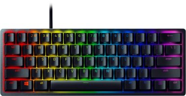 Razer - Huntsman Mini 60% Wired Optical Linear Switch Gaming Keyboard with Chroma RGB Backlighting - Black - Front_Zoom