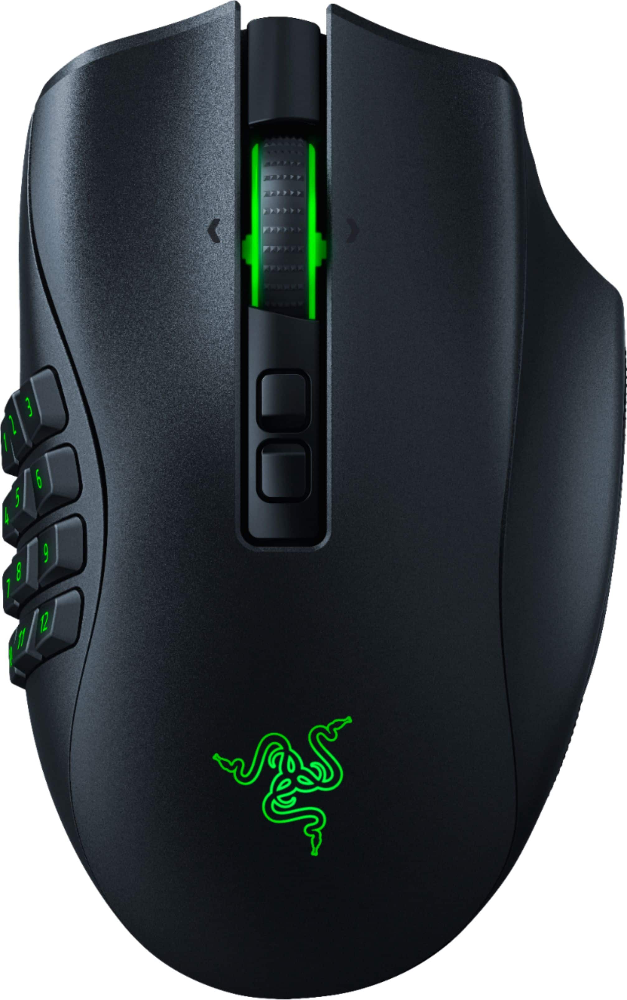 Front. Razer - Naga Pro Wireless Optical with Interchangeable Side Plates in 2, 6, 12 Button Configurations Gaming Mouse - Black.