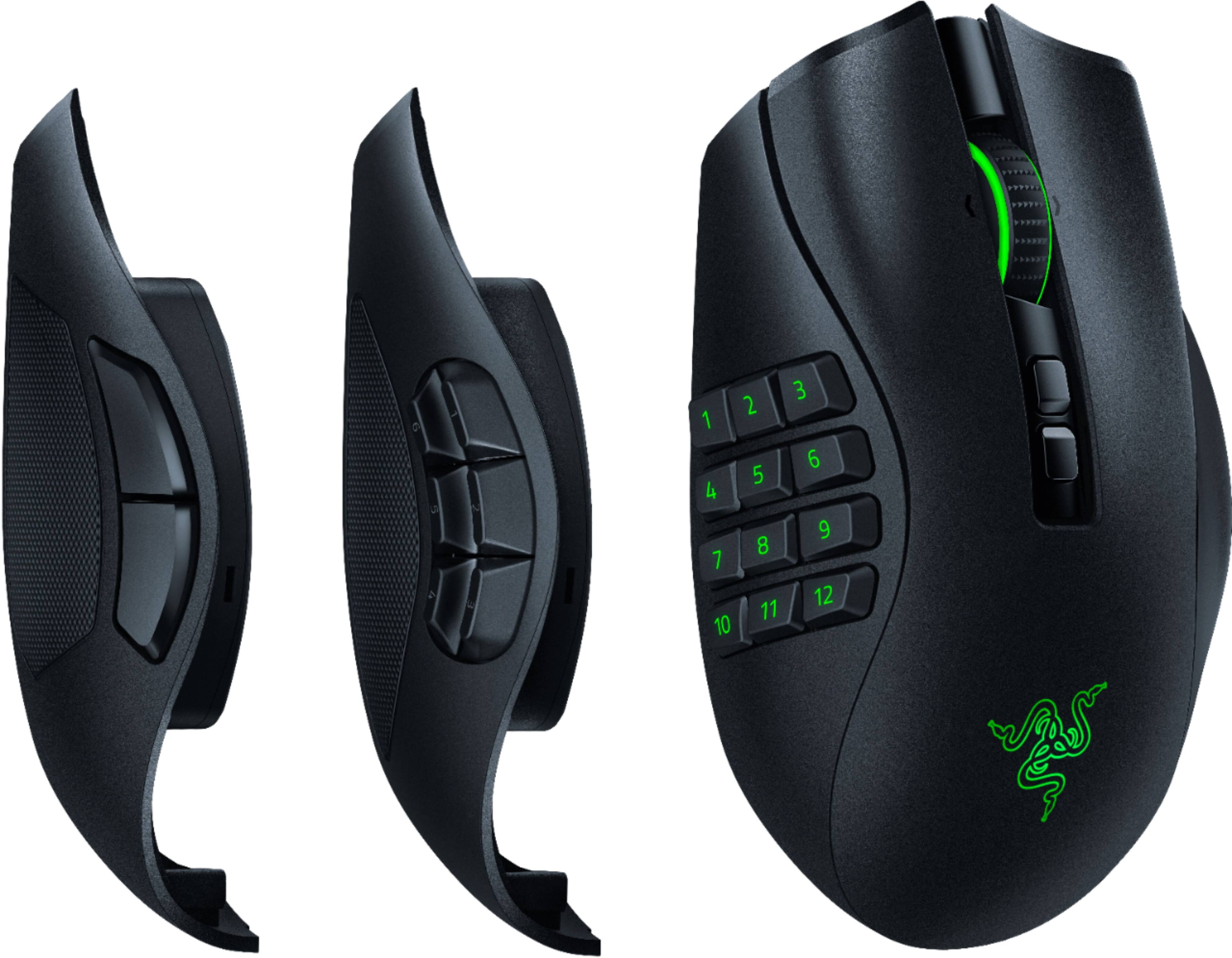 Alt View 13. Razer - Naga Pro Wireless Optical with Interchangeable Side Plates in 2, 6, 12 Button Configurations Gaming Mouse - Black.