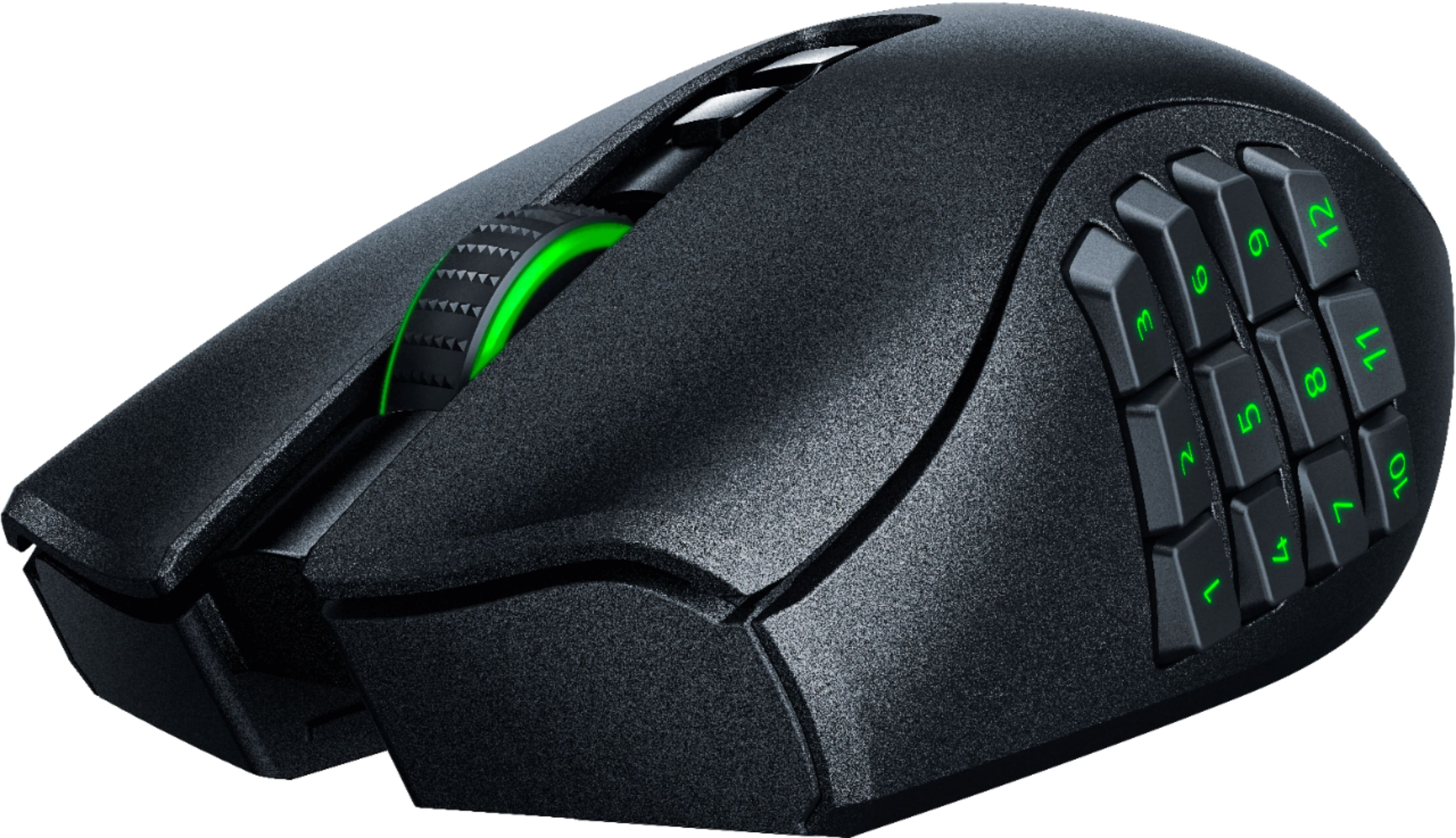 Alt View 20. Razer - Naga Pro Wireless Optical with Interchangeable Side Plates in 2, 6, 12 Button Configurations Gaming Mouse - Black.
