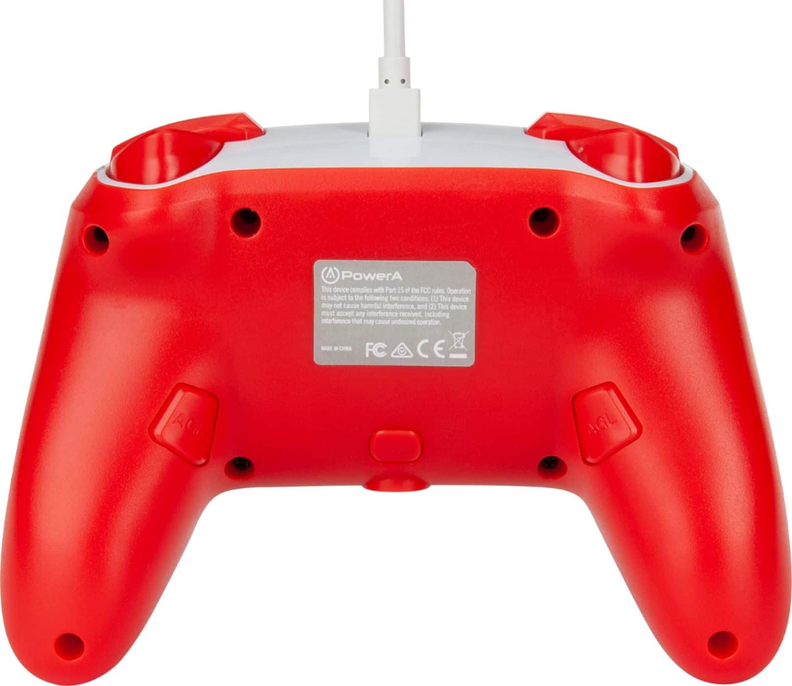 Back. PowerA - Enhanced Wired Controller for Nintendo Switch - Mario White.