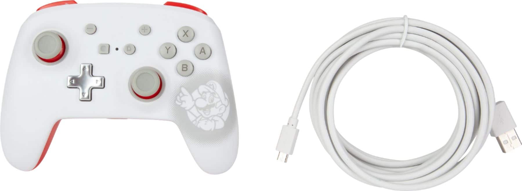 Alt View 15. PowerA - Enhanced Wired Controller for Nintendo Switch - Mario White.