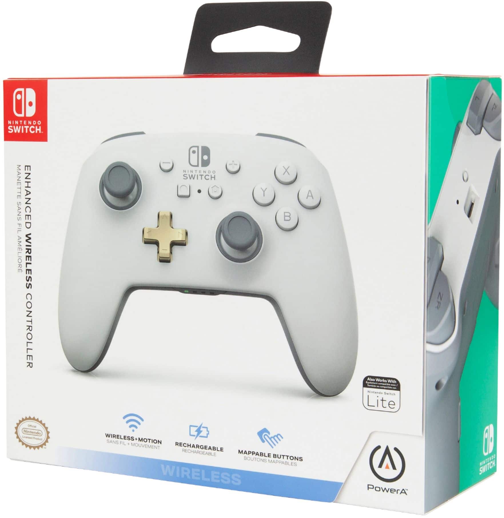 Alt View 17. PowerA - Enhanced Wireless Controller for Nintendo Switch - White.
