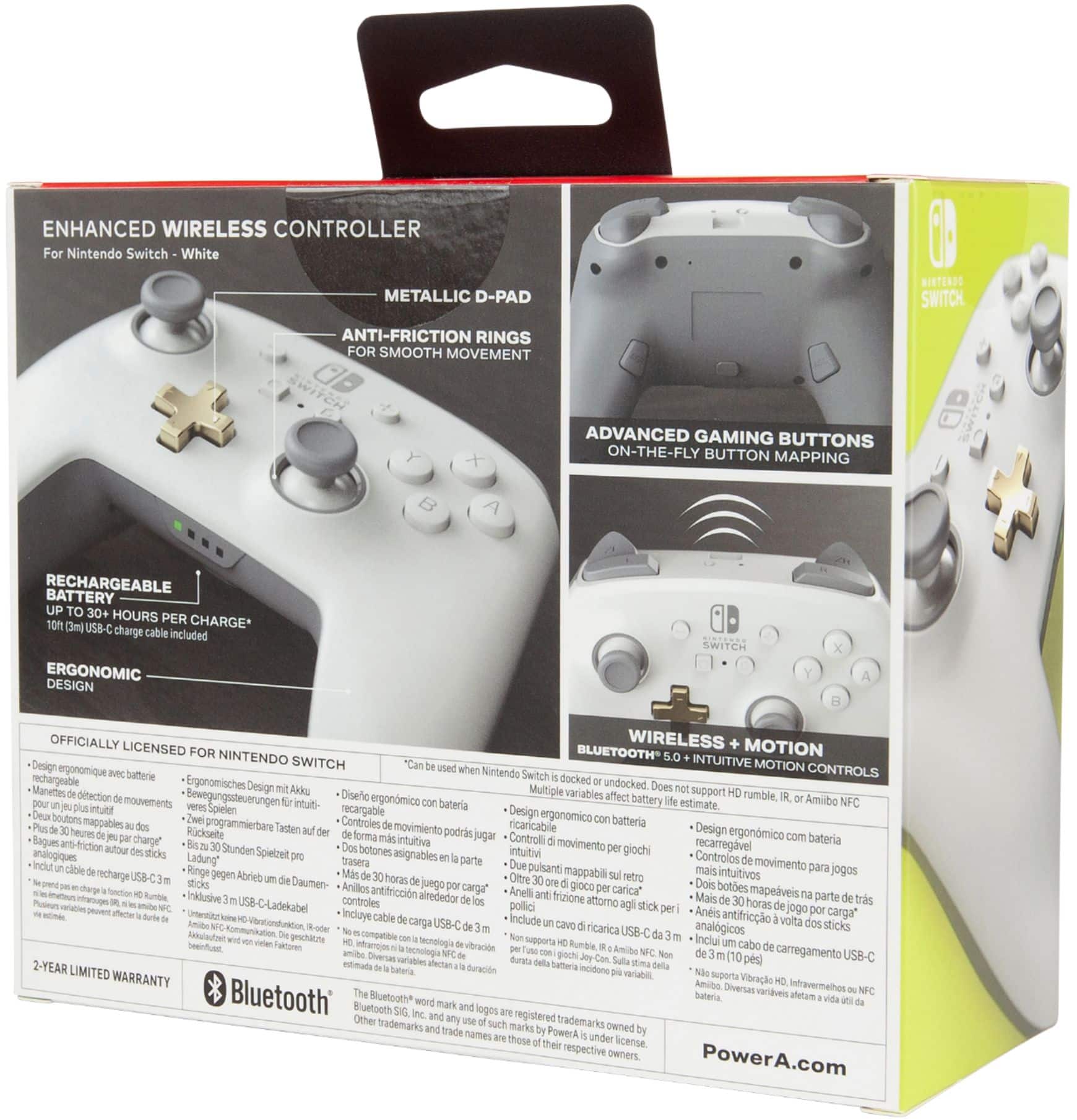 Alt View 18. PowerA - Enhanced Wireless Controller for Nintendo Switch - White.