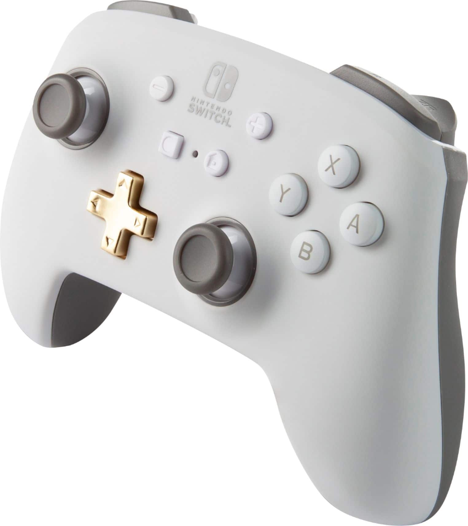 Left. PowerA - Enhanced Wireless Controller for Nintendo Switch - White.