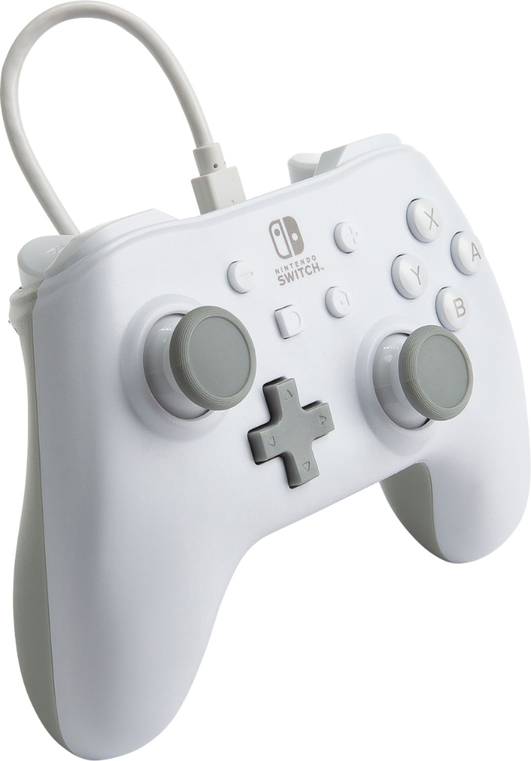 Angle View: PowerA Wired Controller for Nintendo Switch - White